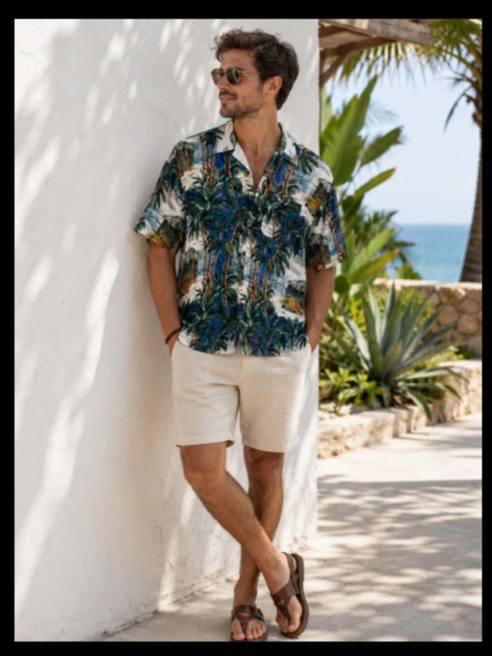 Maui Maui Hawaiian Shirt Short Sleeve Button Up Palm Trees Woody Car Beach XL
